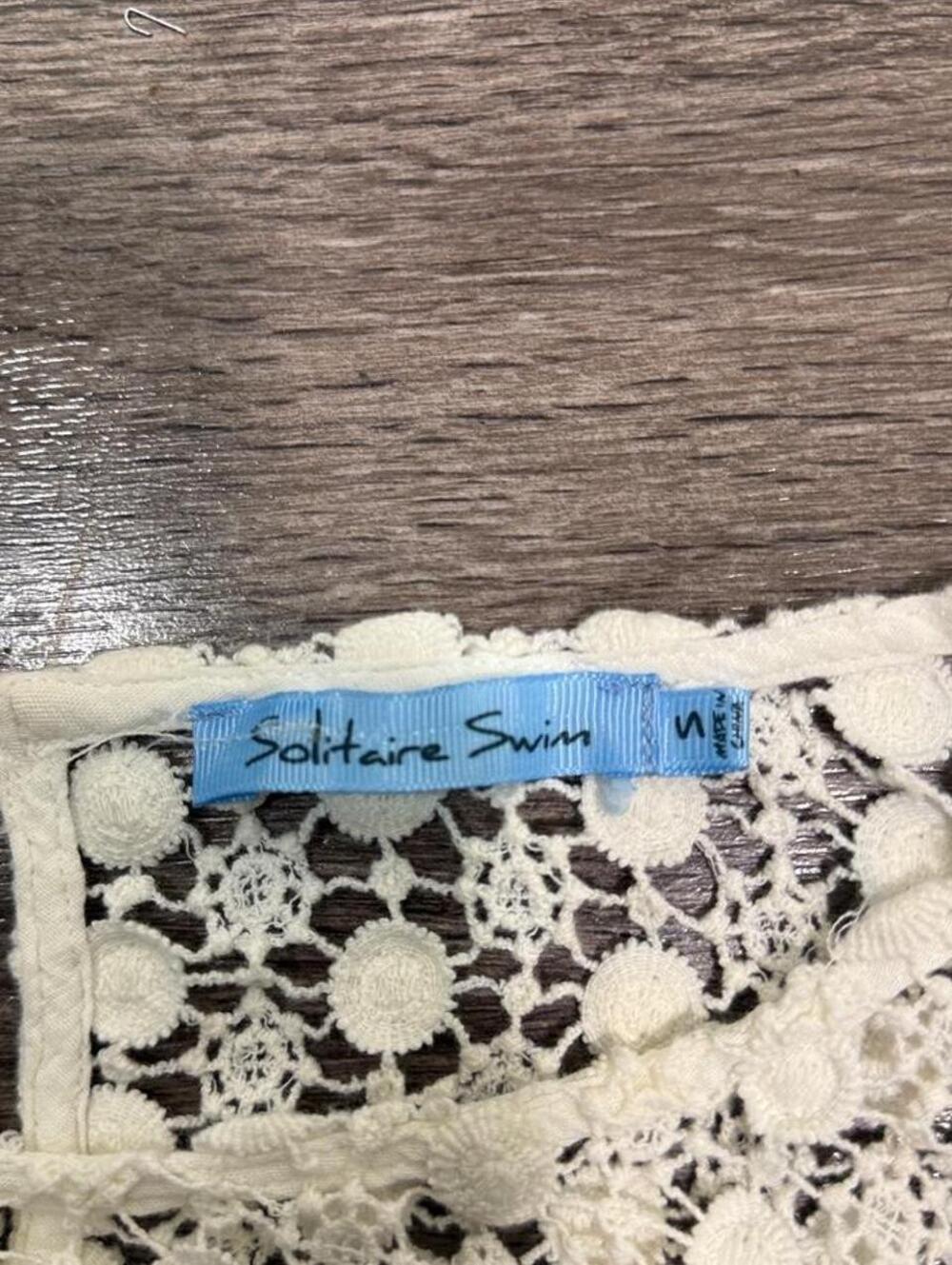 Solitaire Swim Ivory Crochet Lace Sleeveless Cover-Up Top - Picture 2 of 2